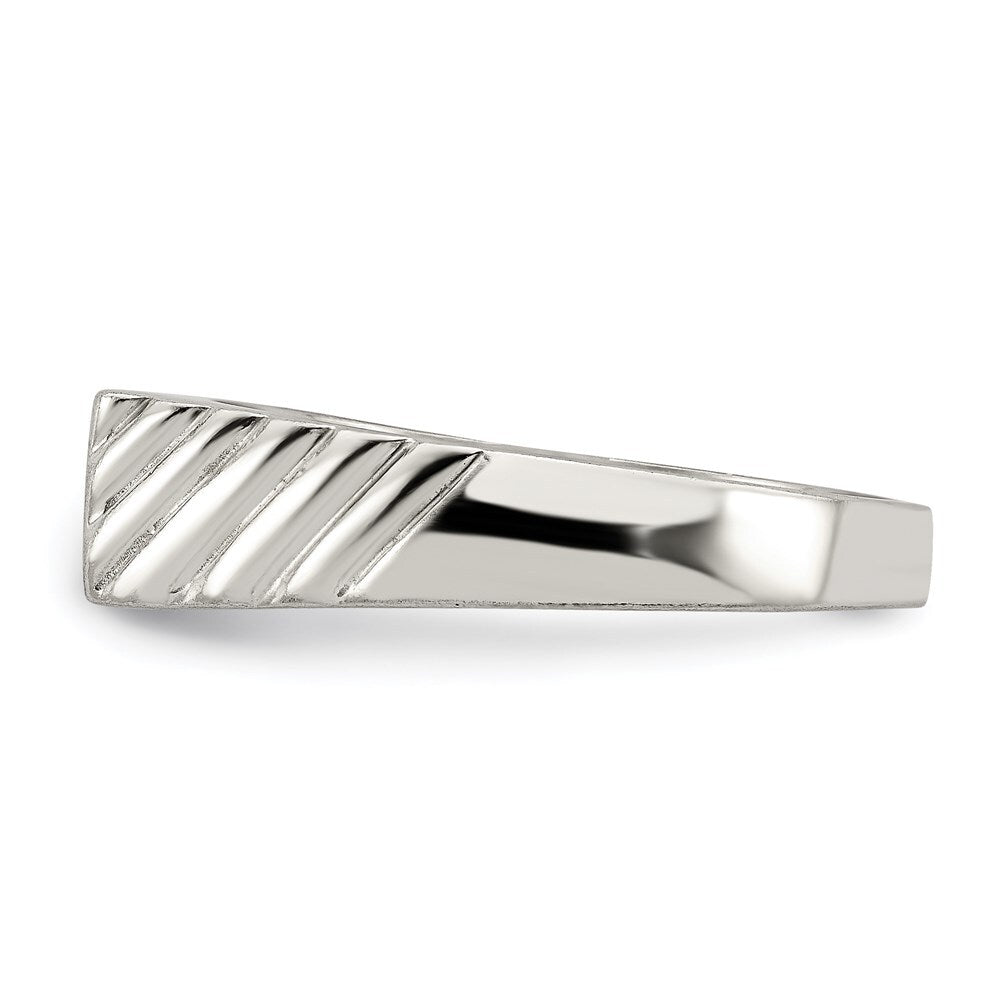 Sterling Silver 6x11mm Open Back Signet Ring Size 10