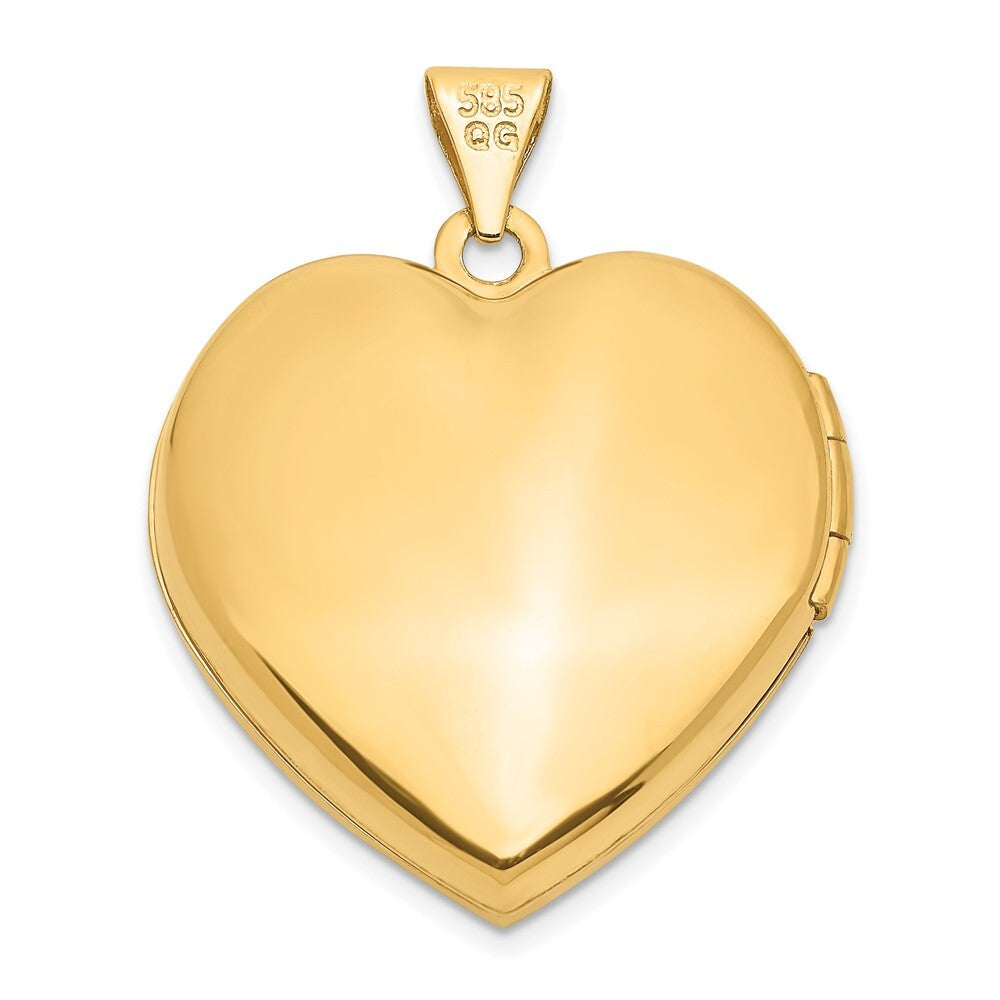 14k Yellow Gold 21mm Heart Locket