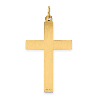 14k Yellow Gold Laser Designed Cross Pendant