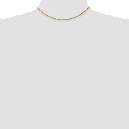 14k Yellow Gold 14 inch 1.40mm Singapore with Spring Ring Clasp Chain Necklace