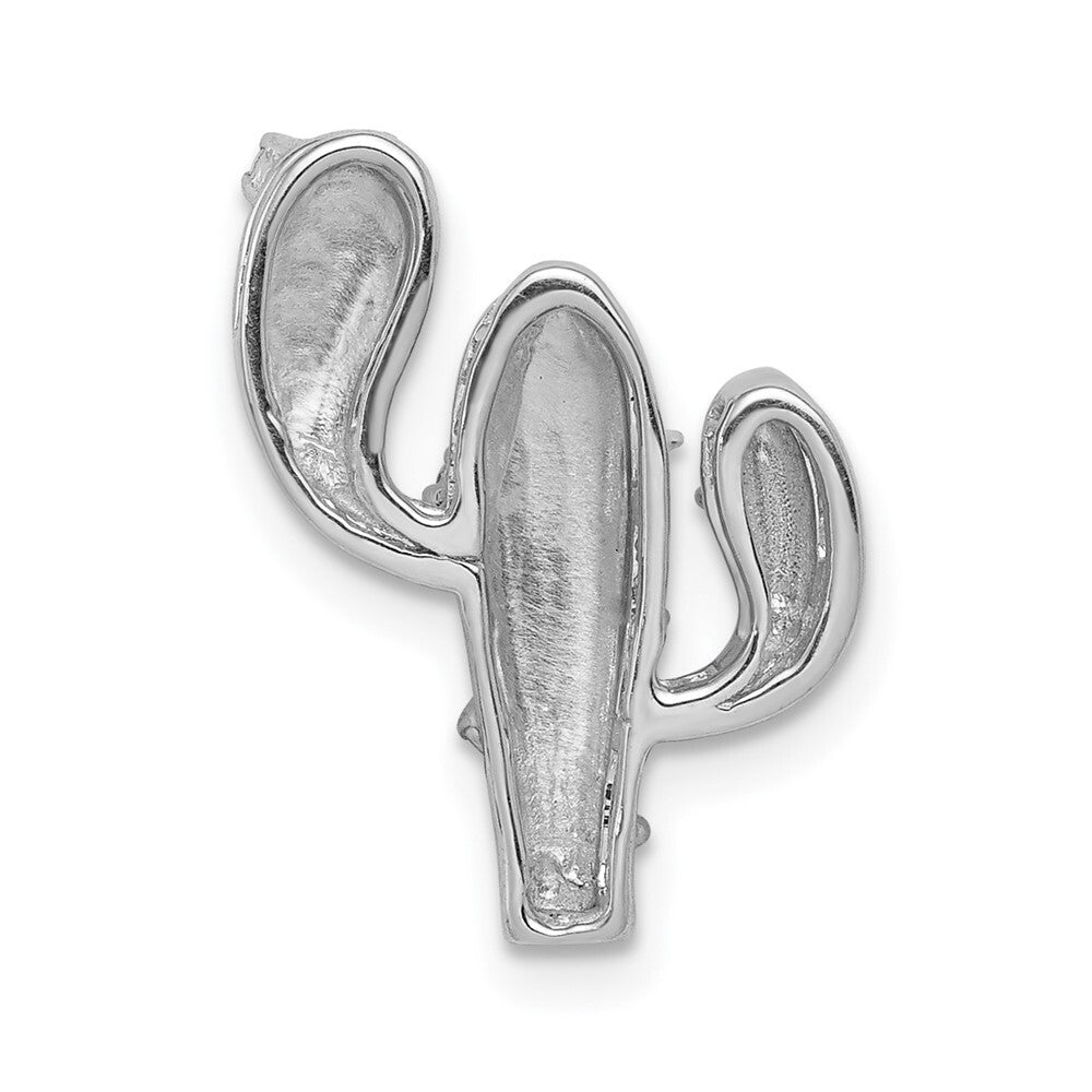 14k White Gold 1/10ct. Diamond Cactus Pendant for Women