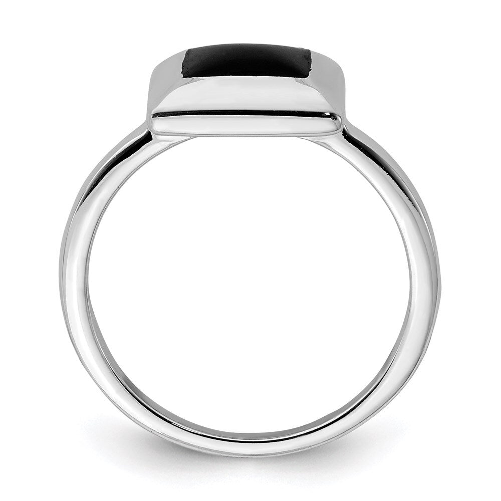 Sterling Silver Onyx Ring Size 8