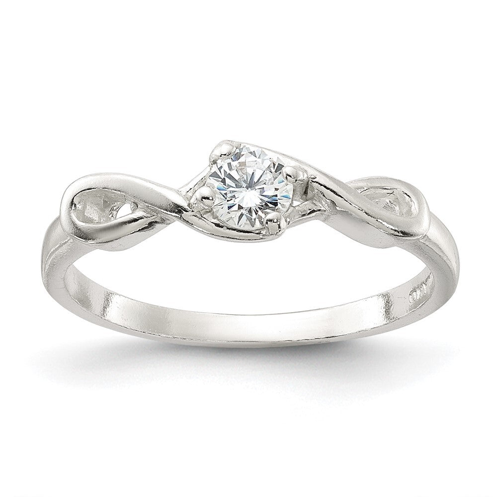 Sterling Silver Cubic Zirconia Ring Size 8