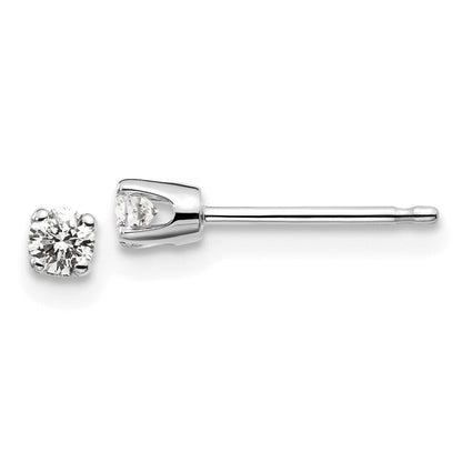14k White Gold .15ct I2 K-L Diamond Push-on Stud Earrings Gift for Women