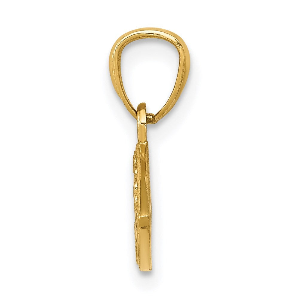 14k Yellow Gold Enameled Eye Pendant