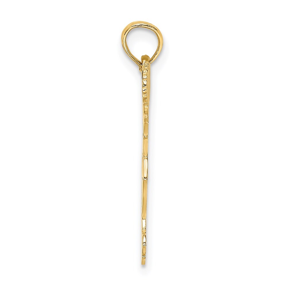 14k Yellow Gold Cheerleader with Pom-Poms Charm Pendant for Women