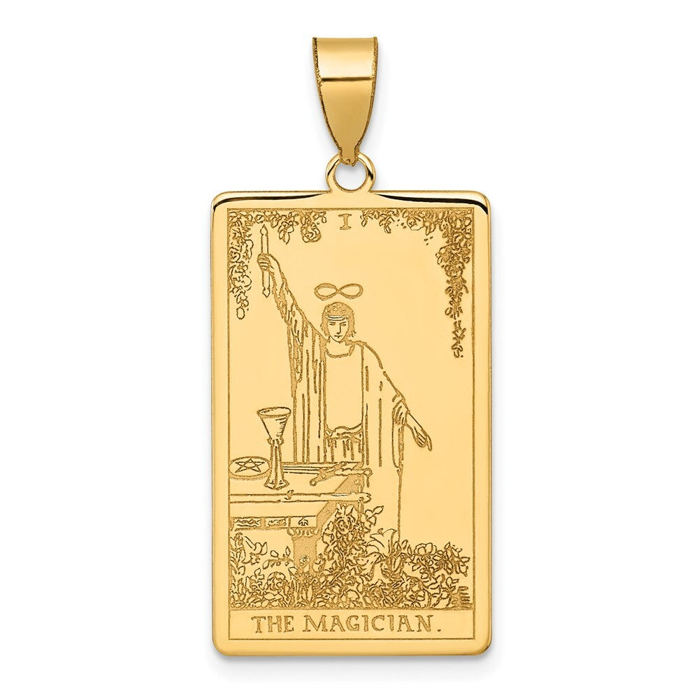 14k Yellow Gold The Magician Tarot Card Pendant for Women