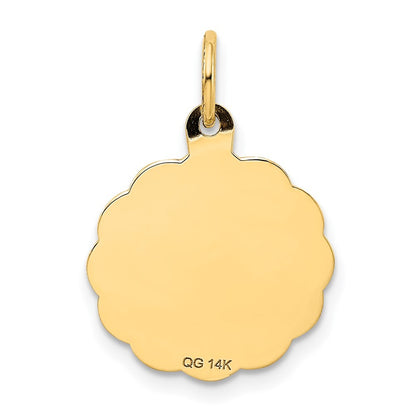 14k Yellow Gold A DATE TO REMEMBER Disc Charm