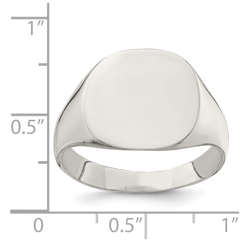 Sterling Silver 14x15mm Closed Back Signet Ring Size 11