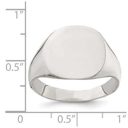 Sterling Silver 14x15mm Closed Back Signet Ring Size 11
