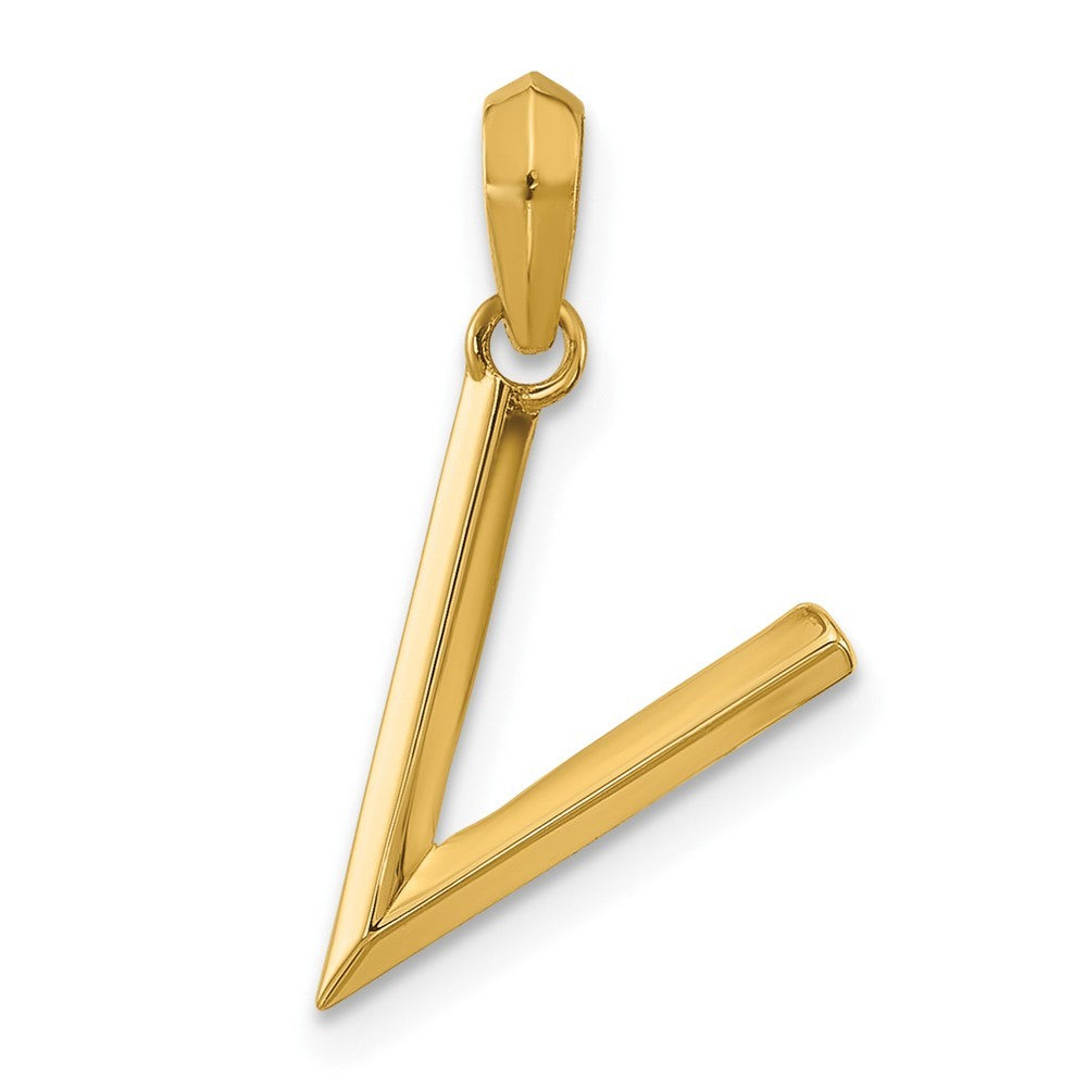 14k Yellow Gold Fancy Letter V
