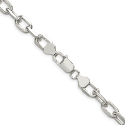 Sterling Silver 7.5mm Diamond-cut Long Link Cable Chain Necklace