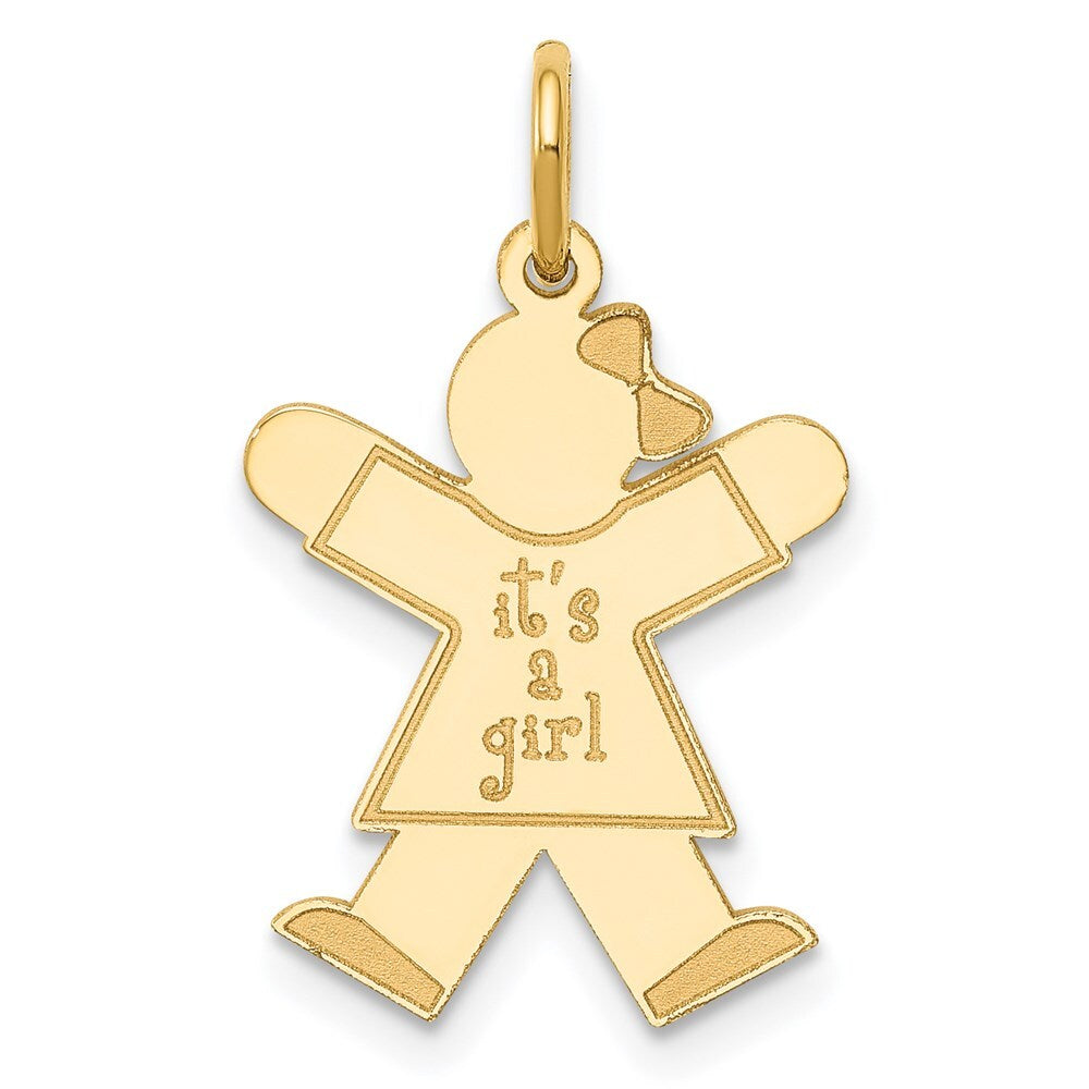 14k Yellow Gold Kid Charm Pendant for Women