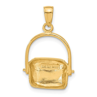 14k Yellow Gold Large Nantucket Basket Pendant for Women