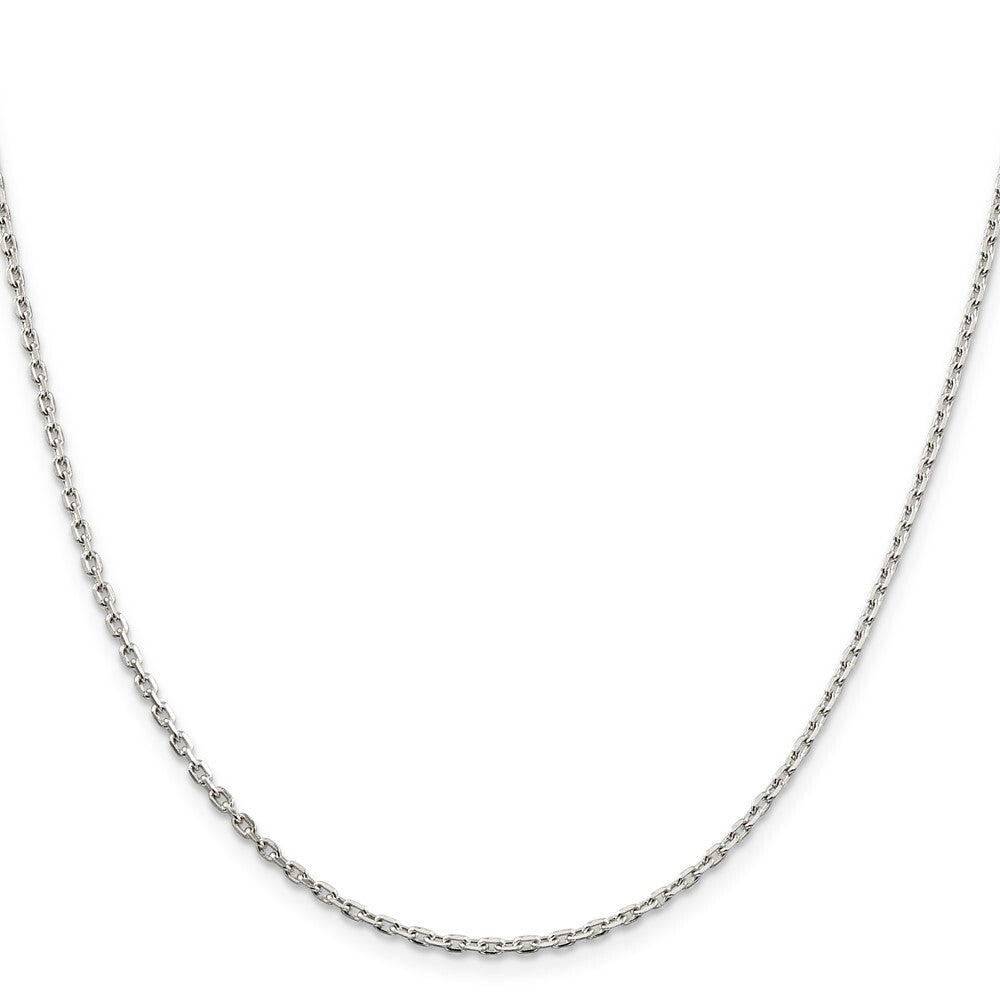 Sterling Silver 2mm Beveled Oval Cable Chain Holiday Gift for Women