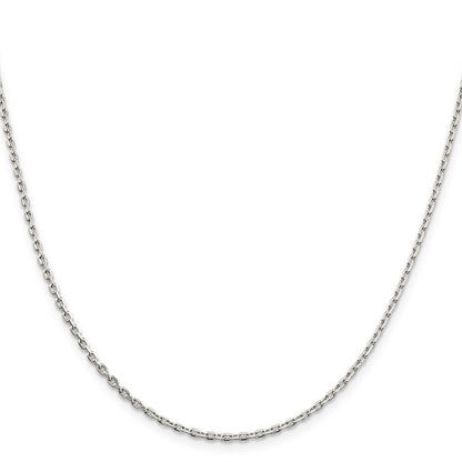 Sterling Silver 2mm Beveled Oval Cable Chain Holiday Gift for Women