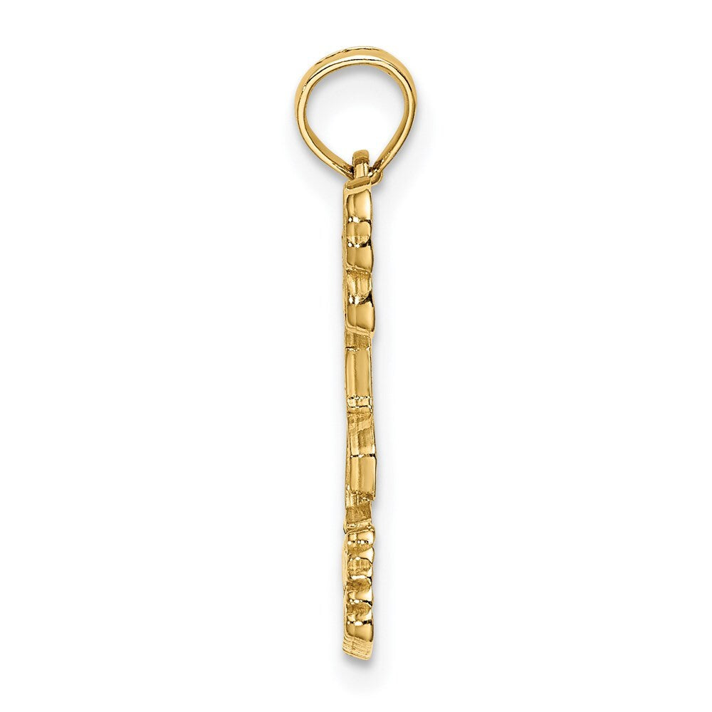 14k Yellow Gold TURKS AND CAICOS Flamingo Charm Pendant for Women