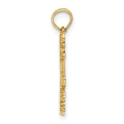 14k Yellow Gold TURKS AND CAICOS Flamingo Charm Pendant for Women