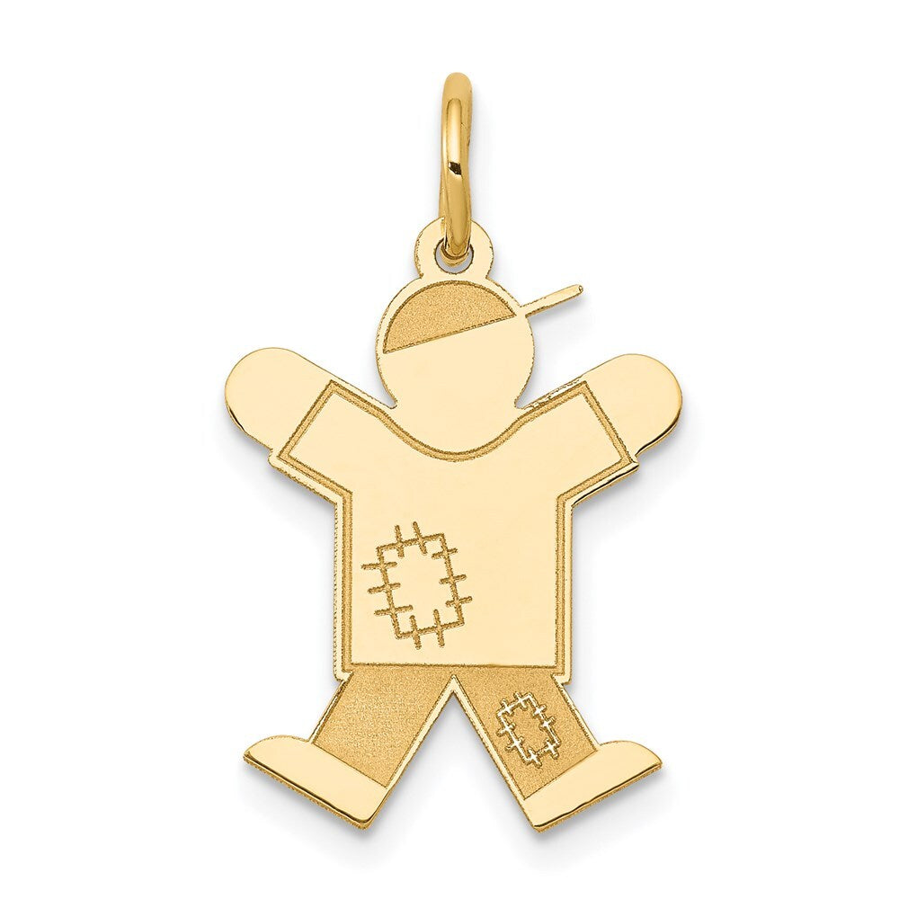 14k Yellow Gold Kid Charm Pendant for Women