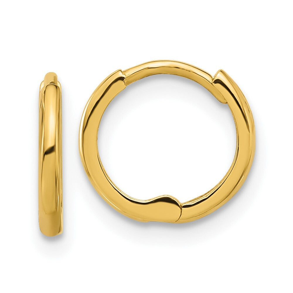14k Yellow Gold Polished 1.45x11mm Hinged Huggie Hoop Earrings Gift for Women