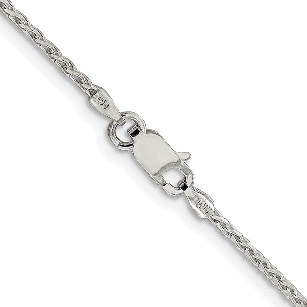 Sterling Silver Rhodium-plated 1.45mm Diamond-cut Round Spiga Chain Necklace