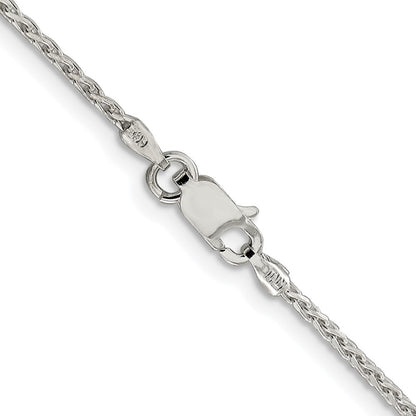 Sterling Silver Rhodium-plated 1.45mm Diamond-cut Round Spiga Chain Necklace