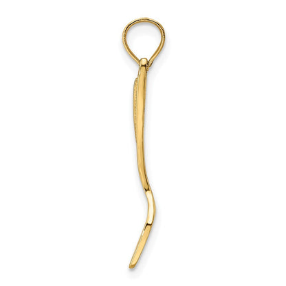 14k Yellow Gold 3-D Polished Spatula Charm Pendant for Women