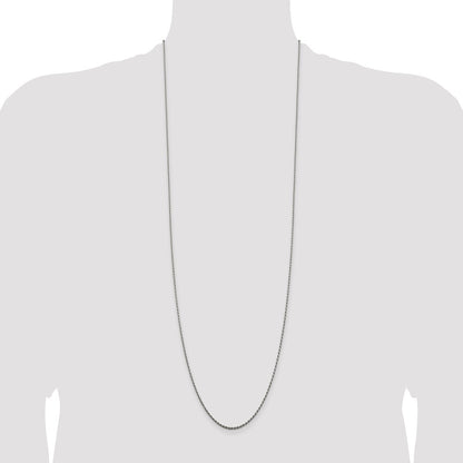Sterling Silver Rhodium-plated 1.5mm Diamond-cut Rope Chain