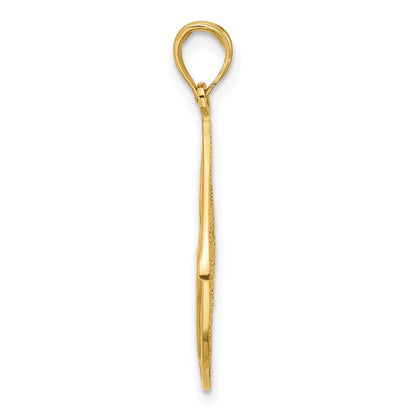14k Yellow Gold Polished Fancy Butterfly Teardrop Charm