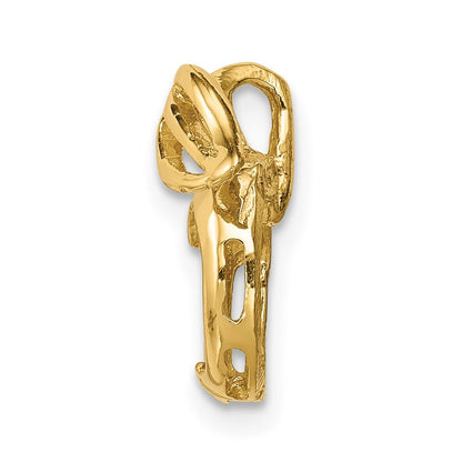 14k Yellow Gold Polished Cut-out Apple Chain Slide Pendant for Women