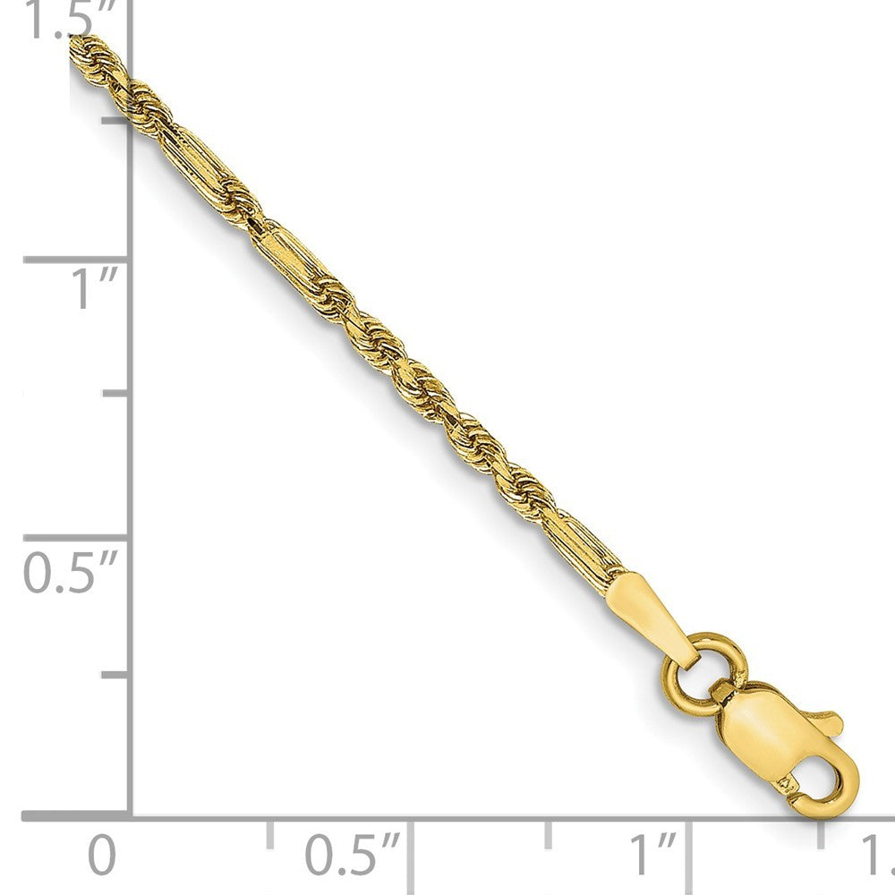 14k Yellow Gold 9 inch  1.8mm Diamond-cut Milano Rope with Lobster Clasp Chain