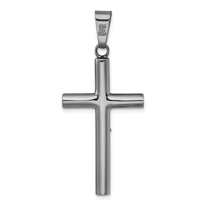 Sterling Silver Ruthenium Finish Polished Crucifix Pendant