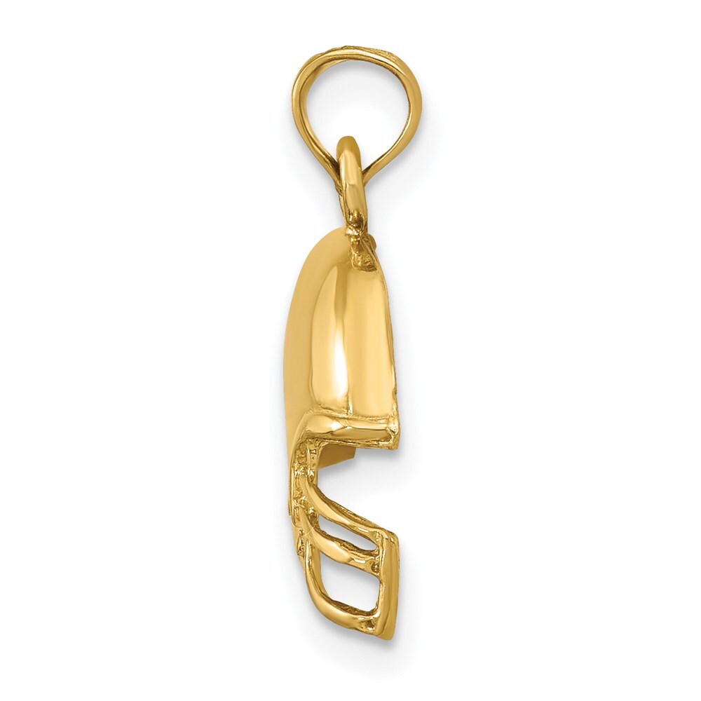14k Yellow Gold Football Helmet Pendant for Women