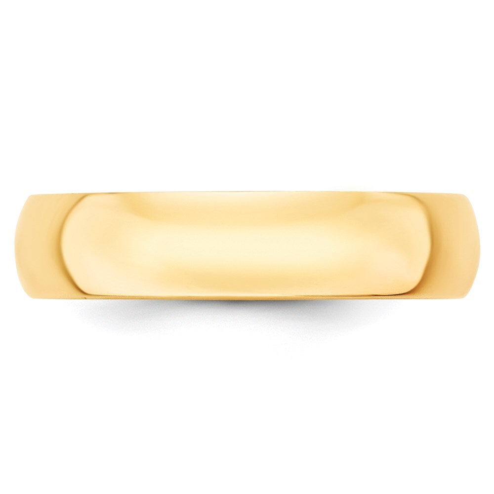 14K Yellow Gold Yellow Gold 5mm Lightweight Half Round Wedding Band Size 6
