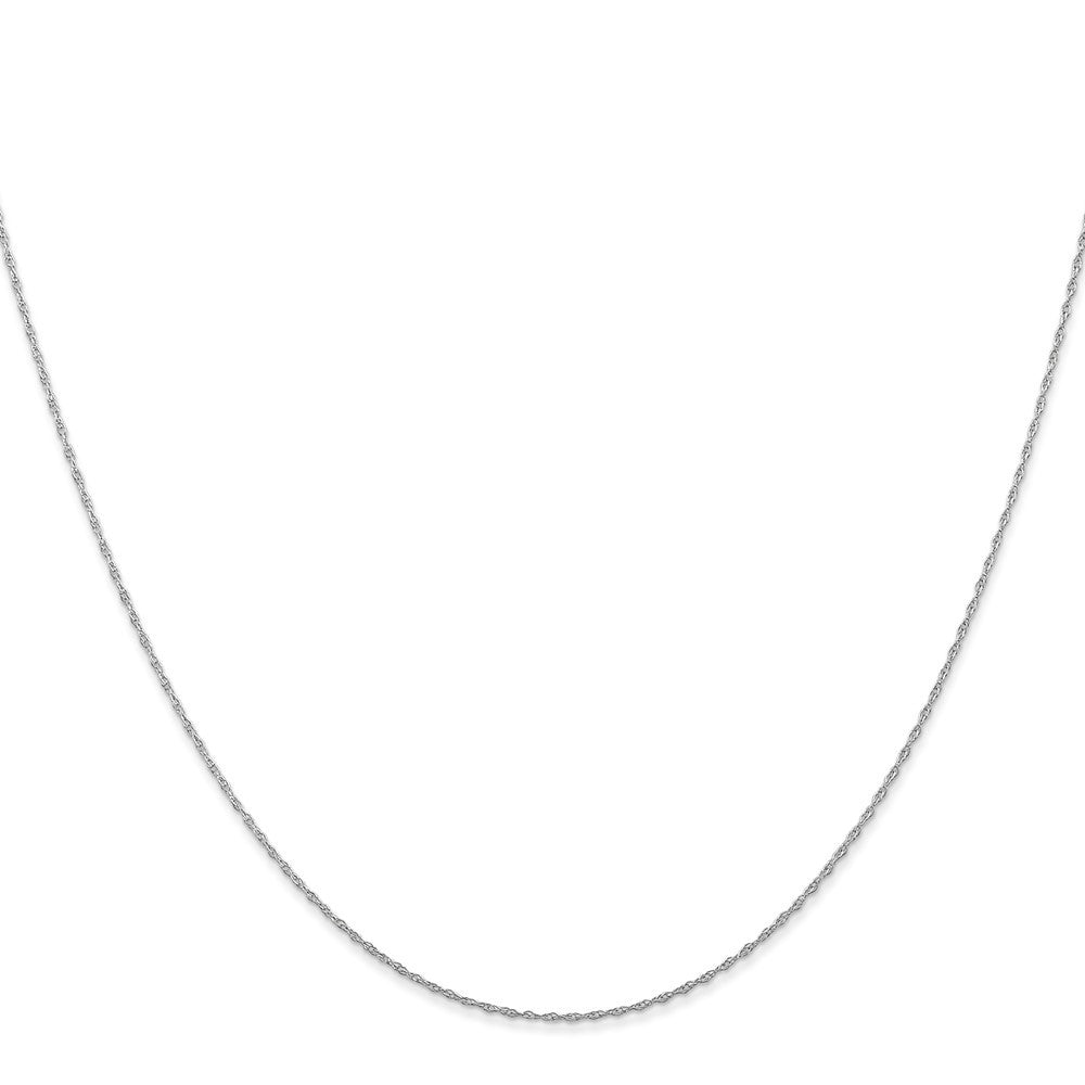 14K White Gold 24 inch Carded .5mm Cable Rope Chain Necklace