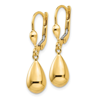 14k Yellow Gold Polished Fancy Drop Dangle Earrings