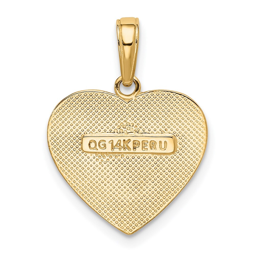 14k Yellow Gold Polished Heart Pendant for Women