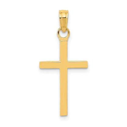 14k Yellow Gold Polished Cross Pendant for Women