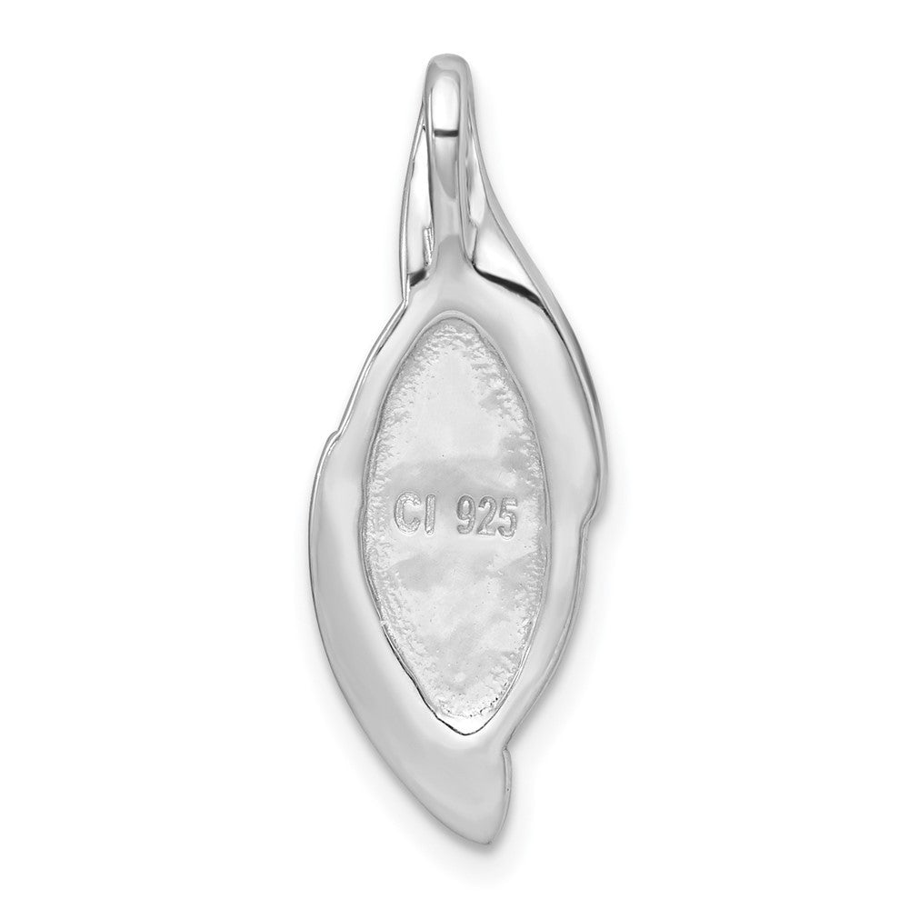 Sterling Silver Polished Fancy Marquise Kyanite Cabochon Chain Slide Pendant