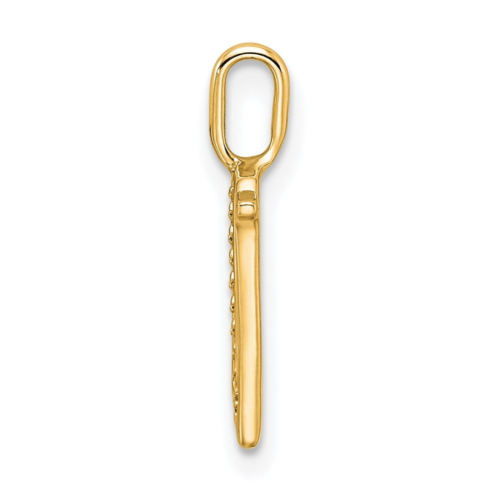 14k Yellow Gold Diamond Letter N Initial Pendant
