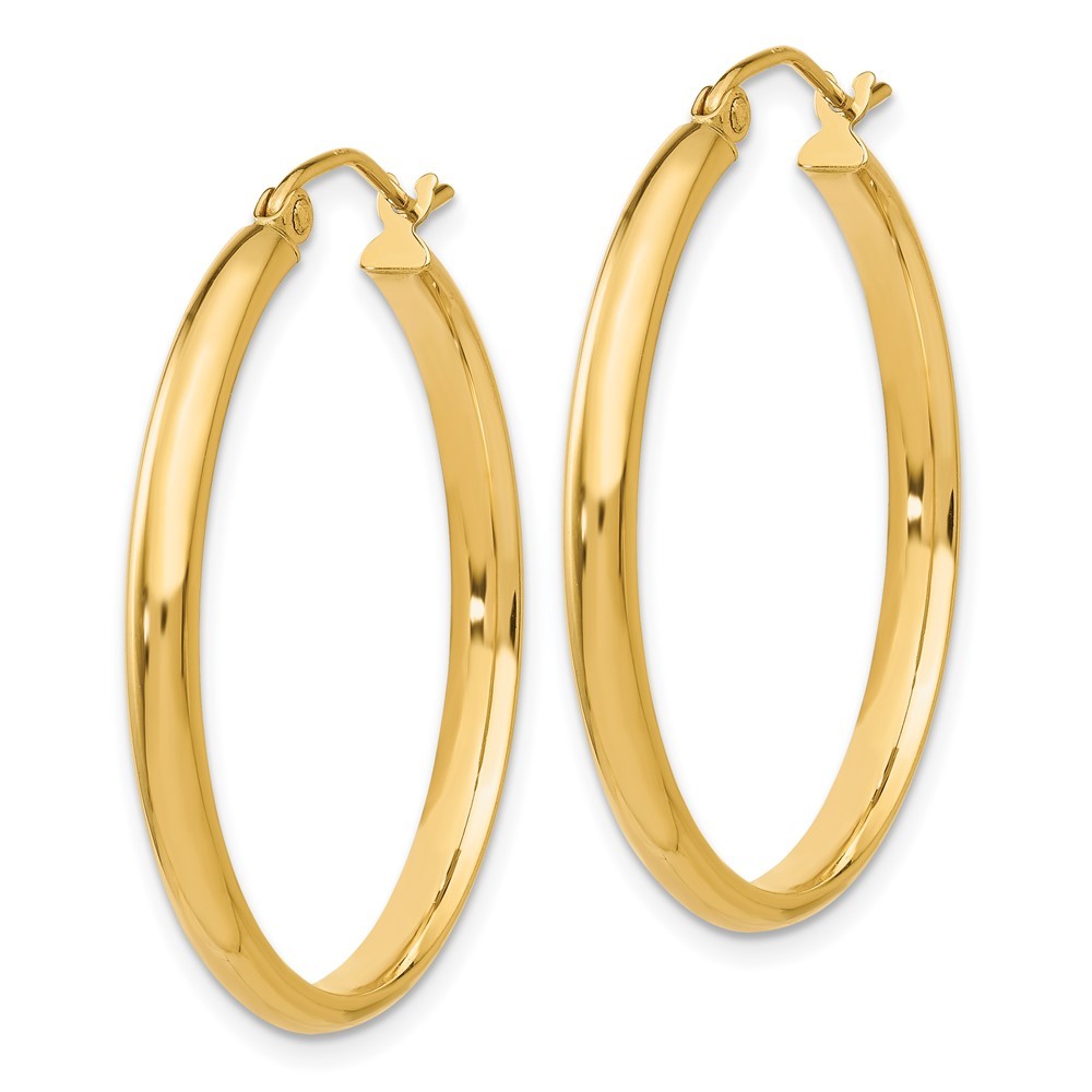 14k Yellow Gold Polished Hoop Earring