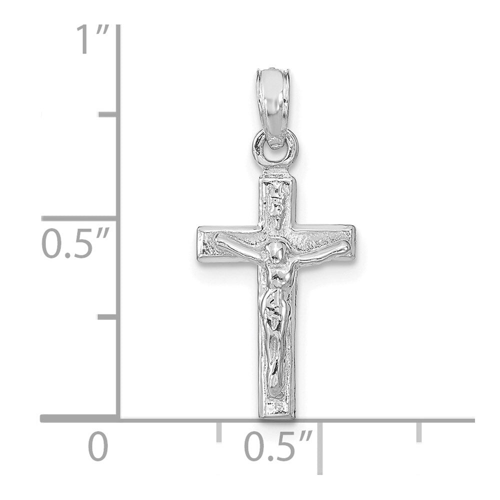 14k White Gold Crucifix Pendant for Women