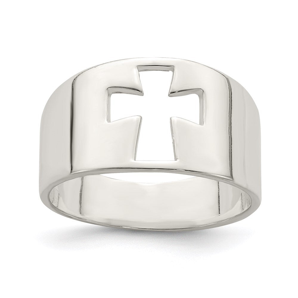 Sterling Silver Cross Cutout Ring Size 7