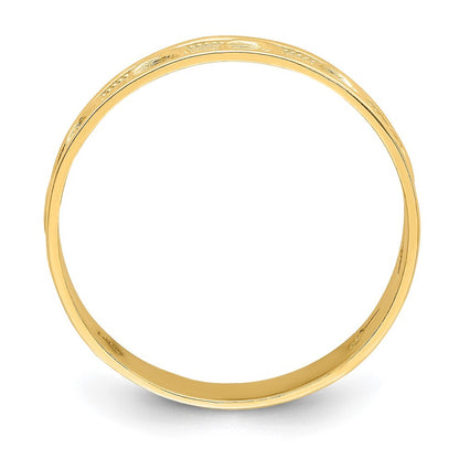 14K Yellow Gold Gold Polished and Textured Dolphin Engraved Thumb Ring