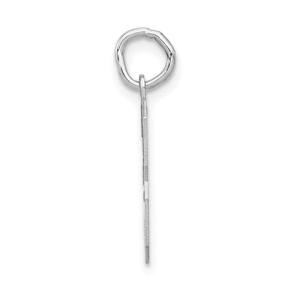 14K White Medium Satin Number 3 Charm