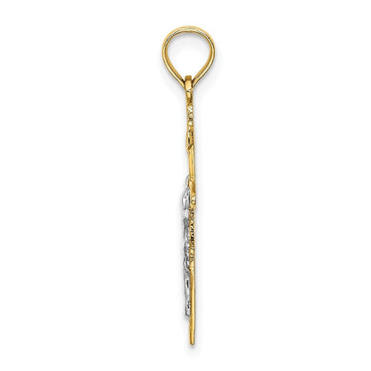 14k Yellow Gold Rhodium INRICrucifix Charm