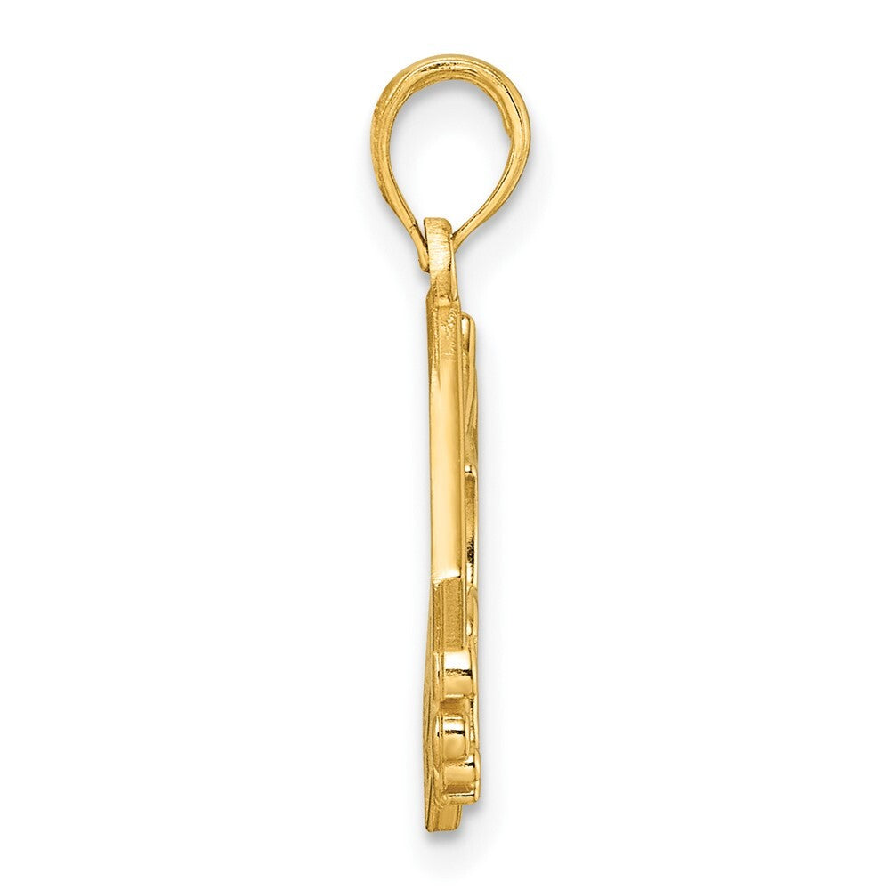 14k Yellow Gold Polished Eagle Pendant for Women