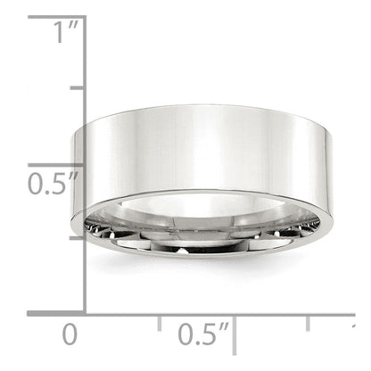 Sterling Silver 8mm Comfort Fit Flat Size 6 Band