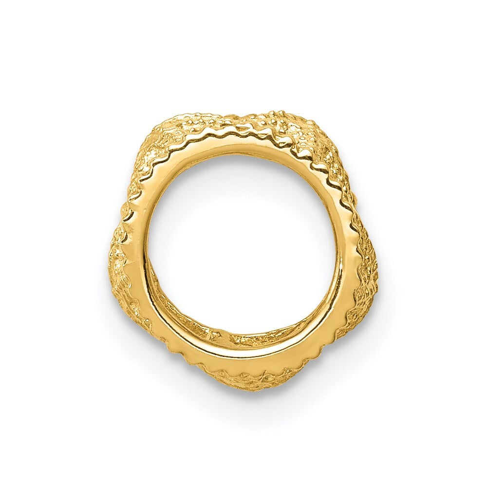 14k Yellow Gold Polished Starfish Slide Pendant for Women