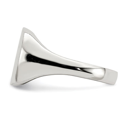 Sterling Silver 11x14mm Solid Back Signet Ring Size 8